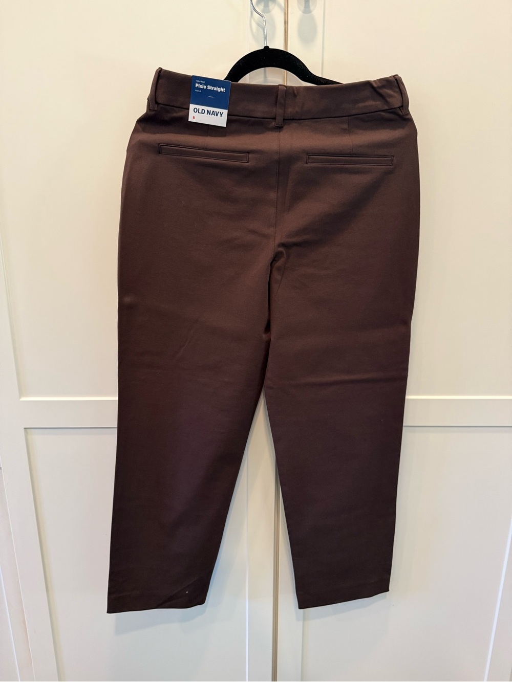 Old Navy Dark Brown High-Rise Pixie Straight Pants - Picture 4 of 7